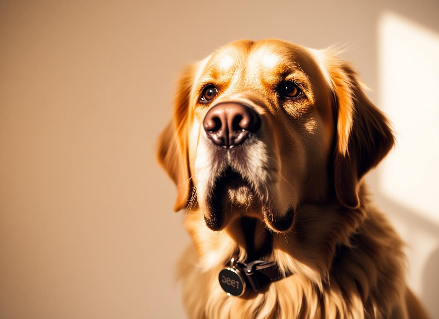 Golden retriever amb xapa identificativa gravada